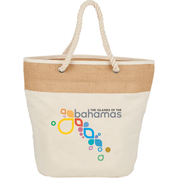 Jute Accent 12oz Cotton Canvas Rope Tote Thumbnail